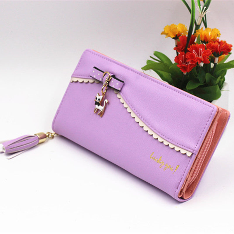 Cat Lace Cartoon Women's Wallet Pendant Various Colors
