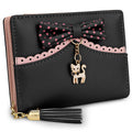 Uromee Girls Wallet Vegan Leather Cute Cat Pendant Tassel