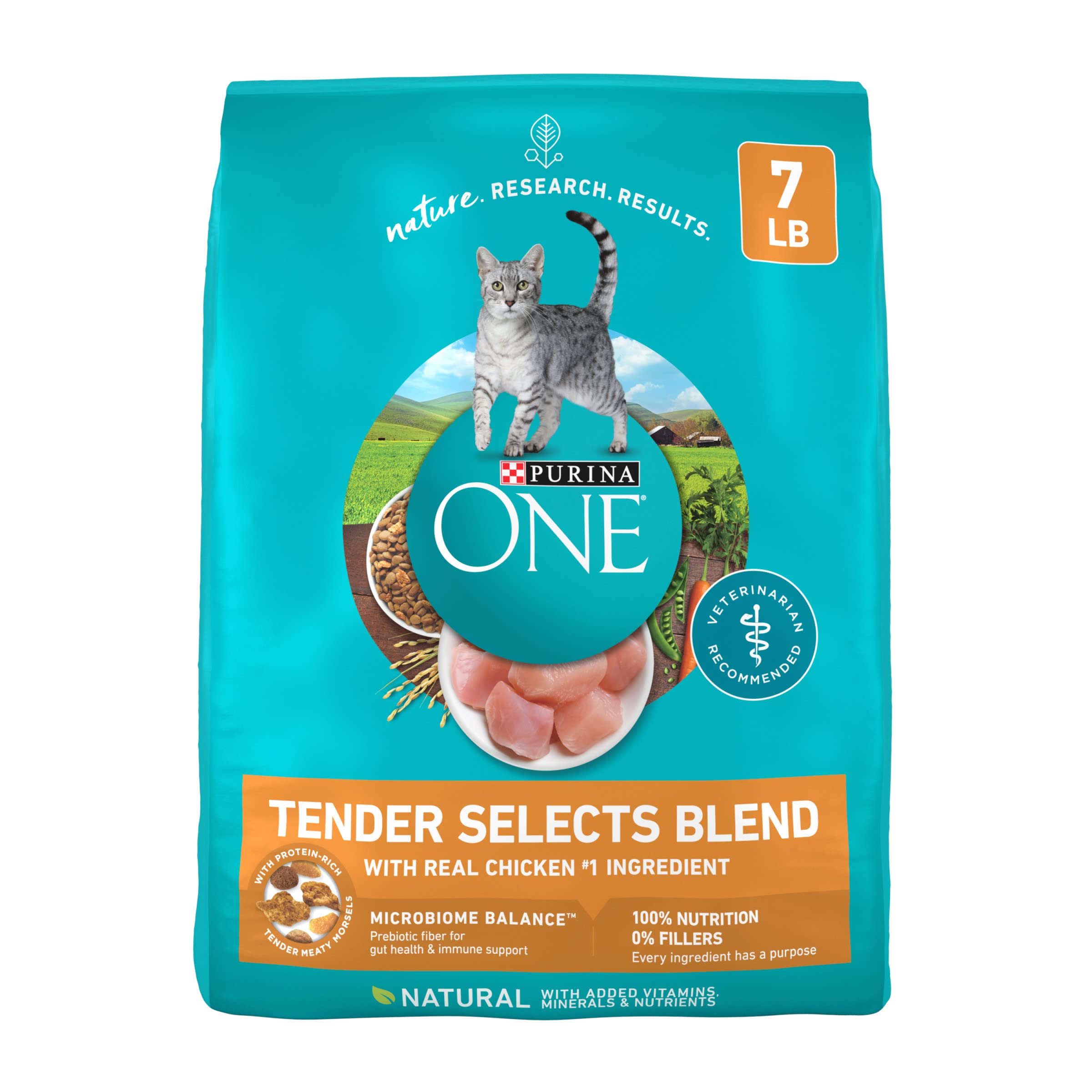 Purina ONE Natural Dry Cat Food Tender Selects Blend With Real Chicken - 7 lb. Bag