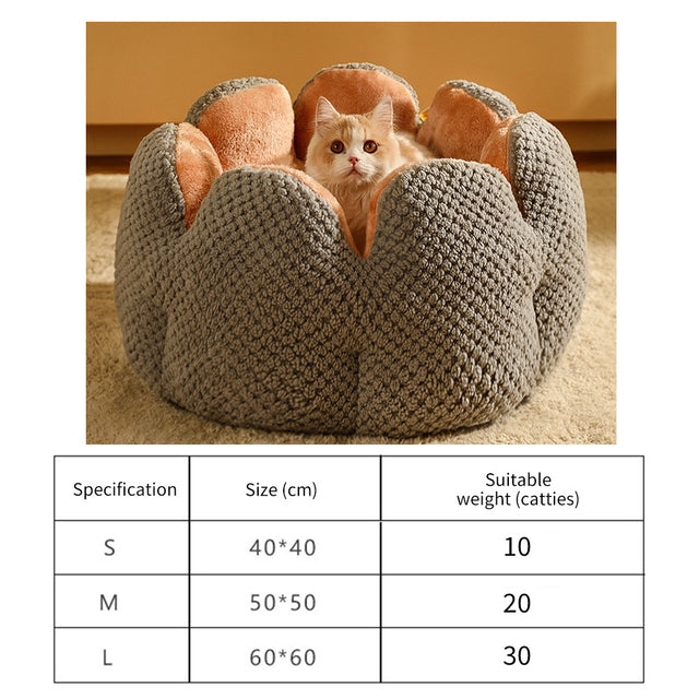 Flower-Shaped Soft&Cozy Cat Bed