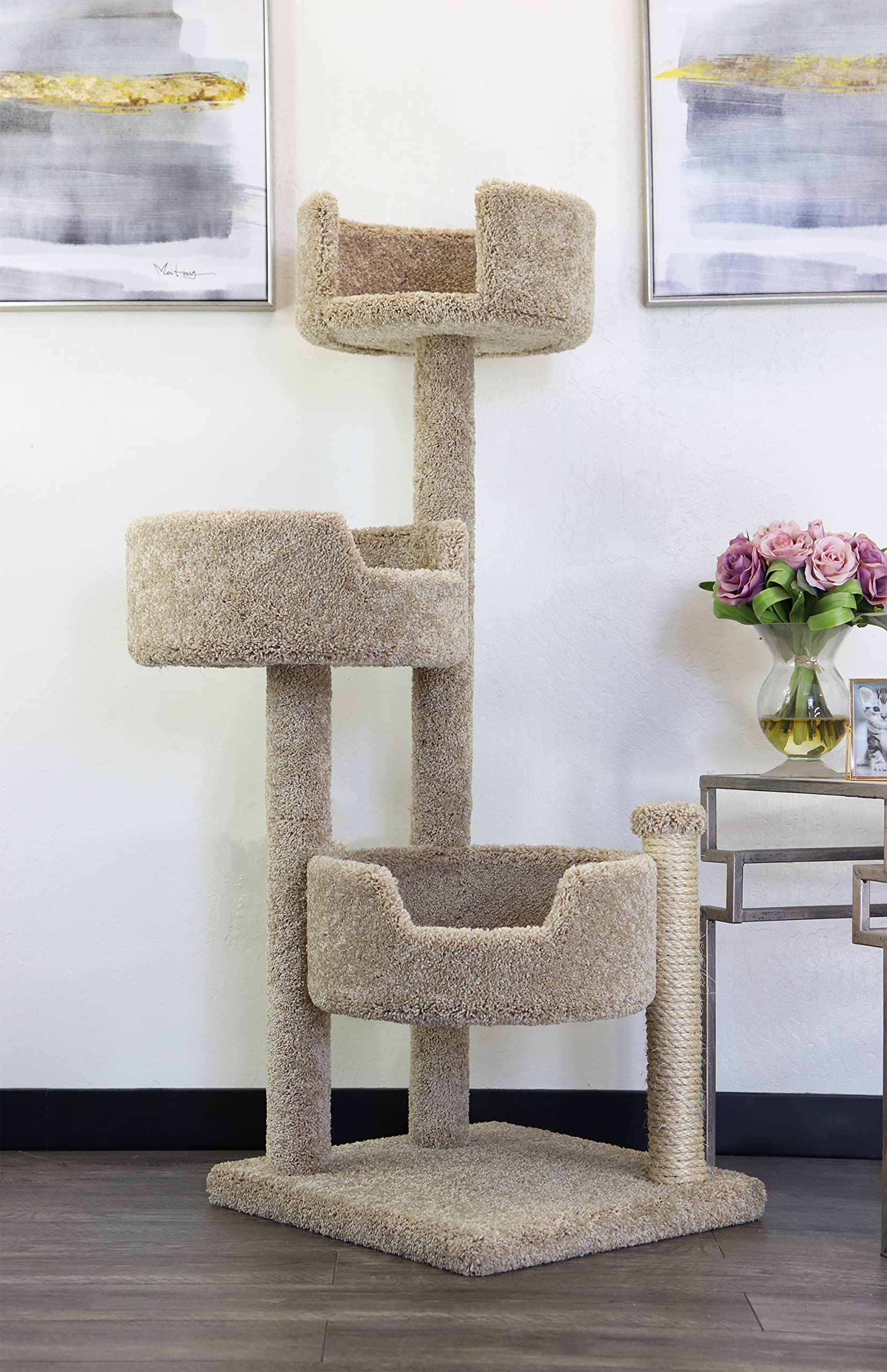 Cozy Cat Condos Wood & Carpet Treehouse