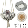 Juexica 3 Pcs Macrame Cat Hammock Including Boho Hanging Cat Bed (Cute Style40 x 12 Inch)