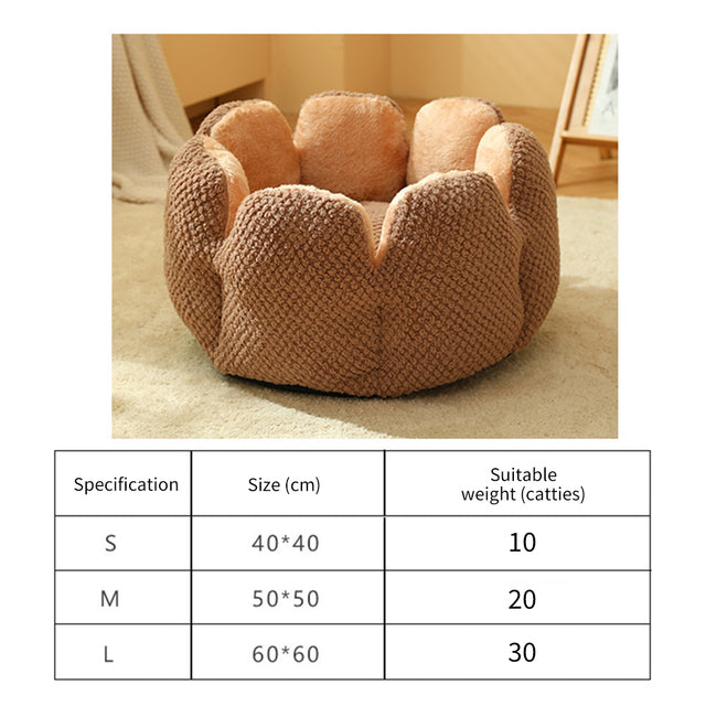 Flower-Shaped Soft&Cozy Cat Bed