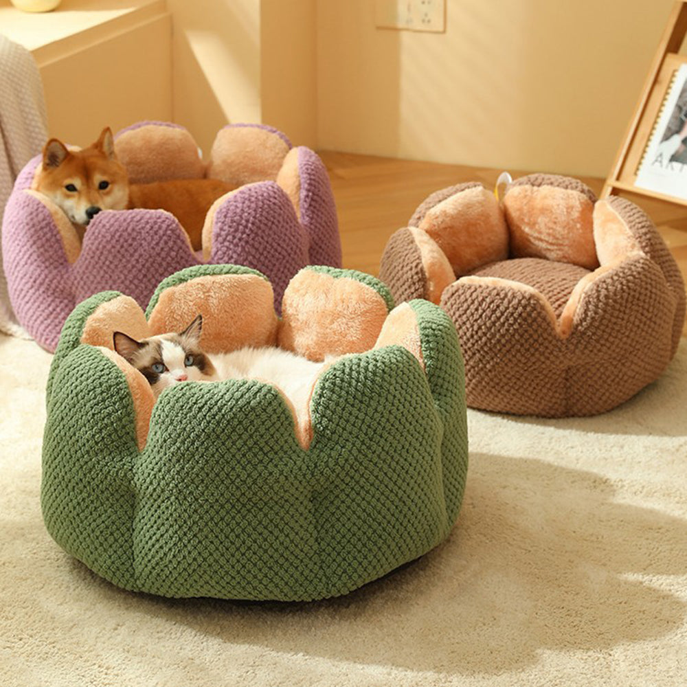Flower-Shaped Soft&Cozy Cat Bed
