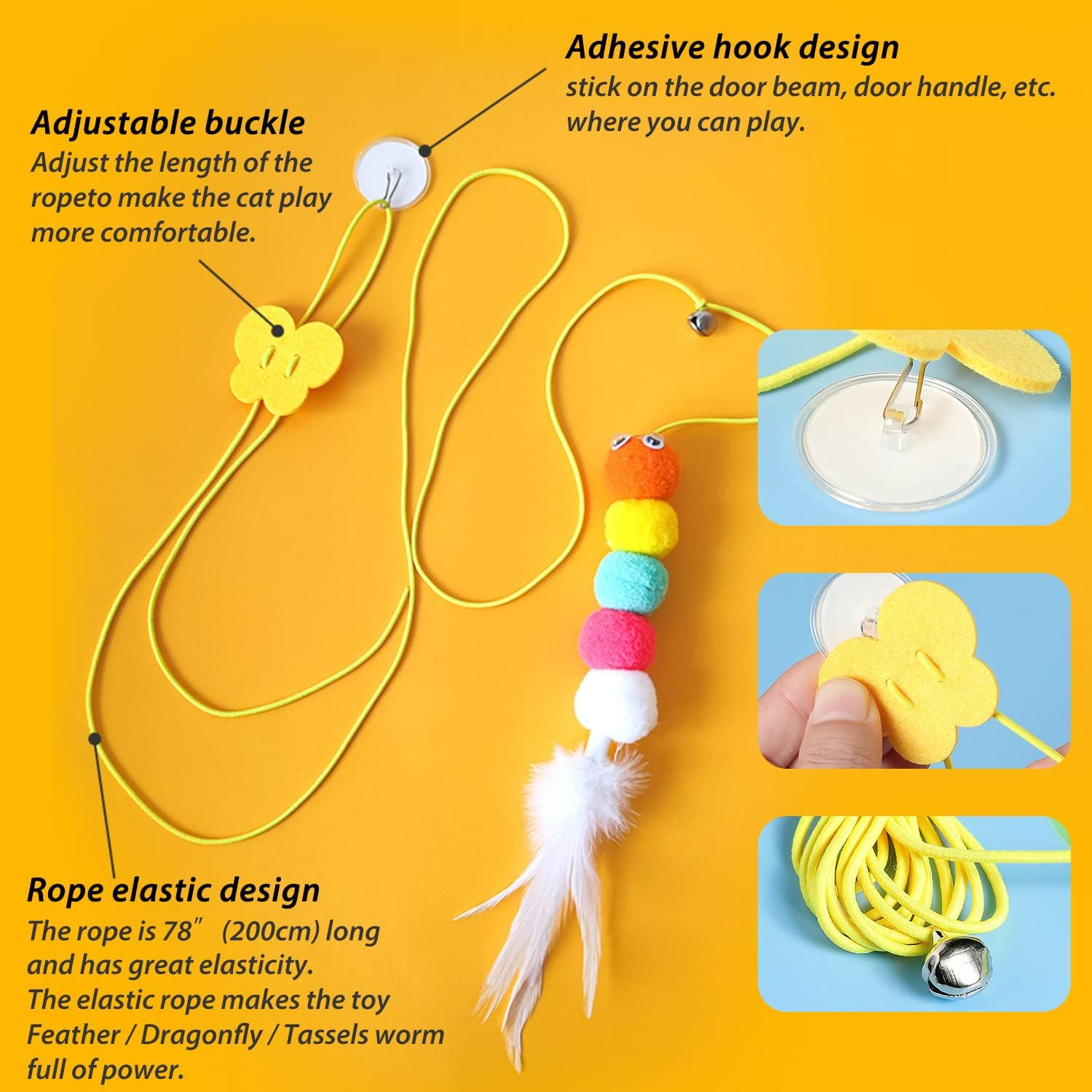 Retractable Hanging Cat Toy (200cm)