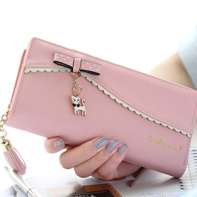 Cat Lace Cartoon Women's Wallet Pendant Various Colors