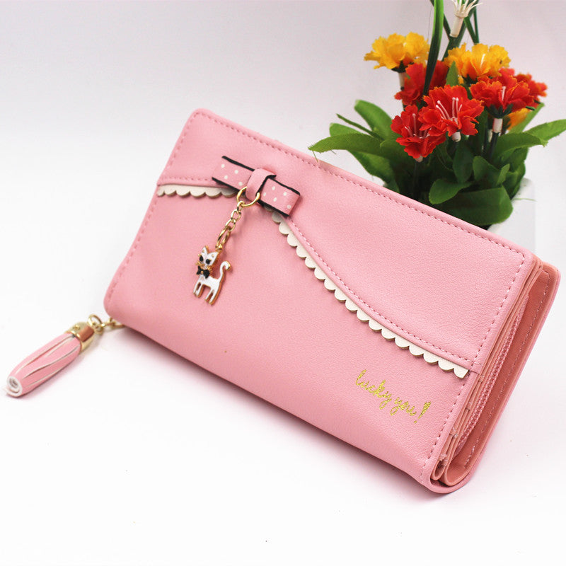 Cat Lace Cartoon Women's Wallet Pendant Various Colors