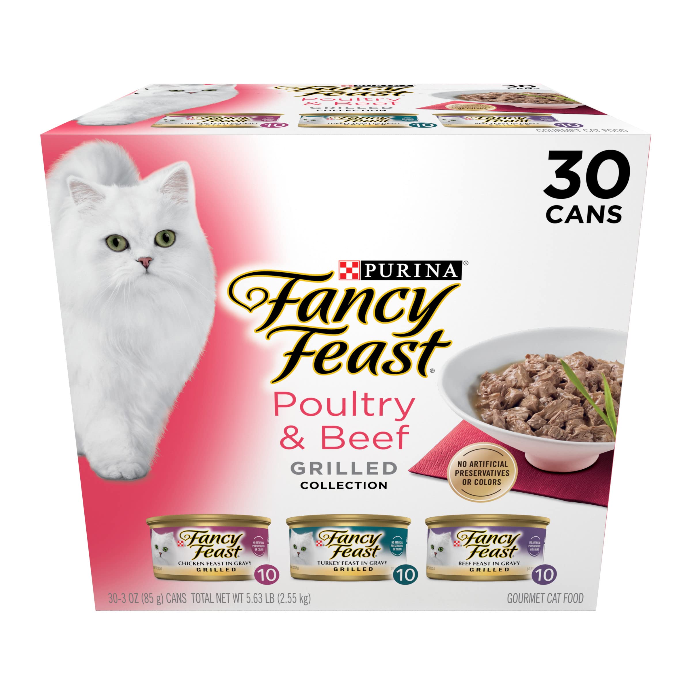 Purina Fancy Feast Grilled Delights - Poultry & Beef Mix - 30 Can Pack