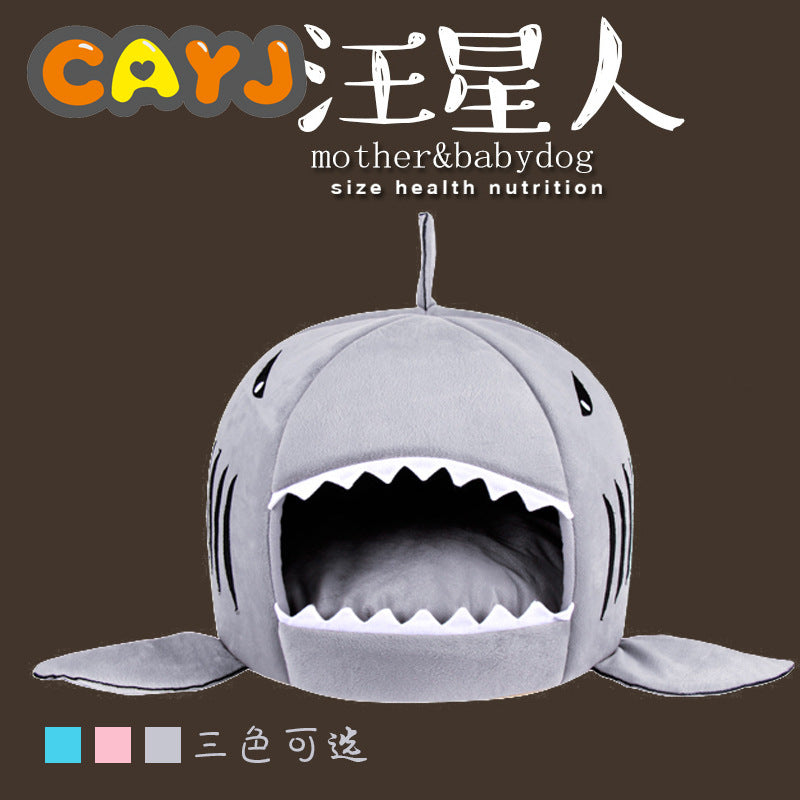 Cozy Shark Cat Bed