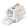 Stainless Steel Cat Litter Box with Lid XL Extra Large Litter Box for Big Cats Enclosed Removable Metal Litter Box with High Sided Enclosure & Scoop Anti-Leakage Non-Sticky Easy Cleaning