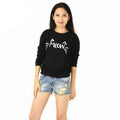 Cute Cat Print Black and Gray Women's Hoodie