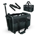 Pet Carrier with Wheels – Airline Approved – Rolling Pet Carrier  – Removable Wheels - 17.5” x 12” x 12” -