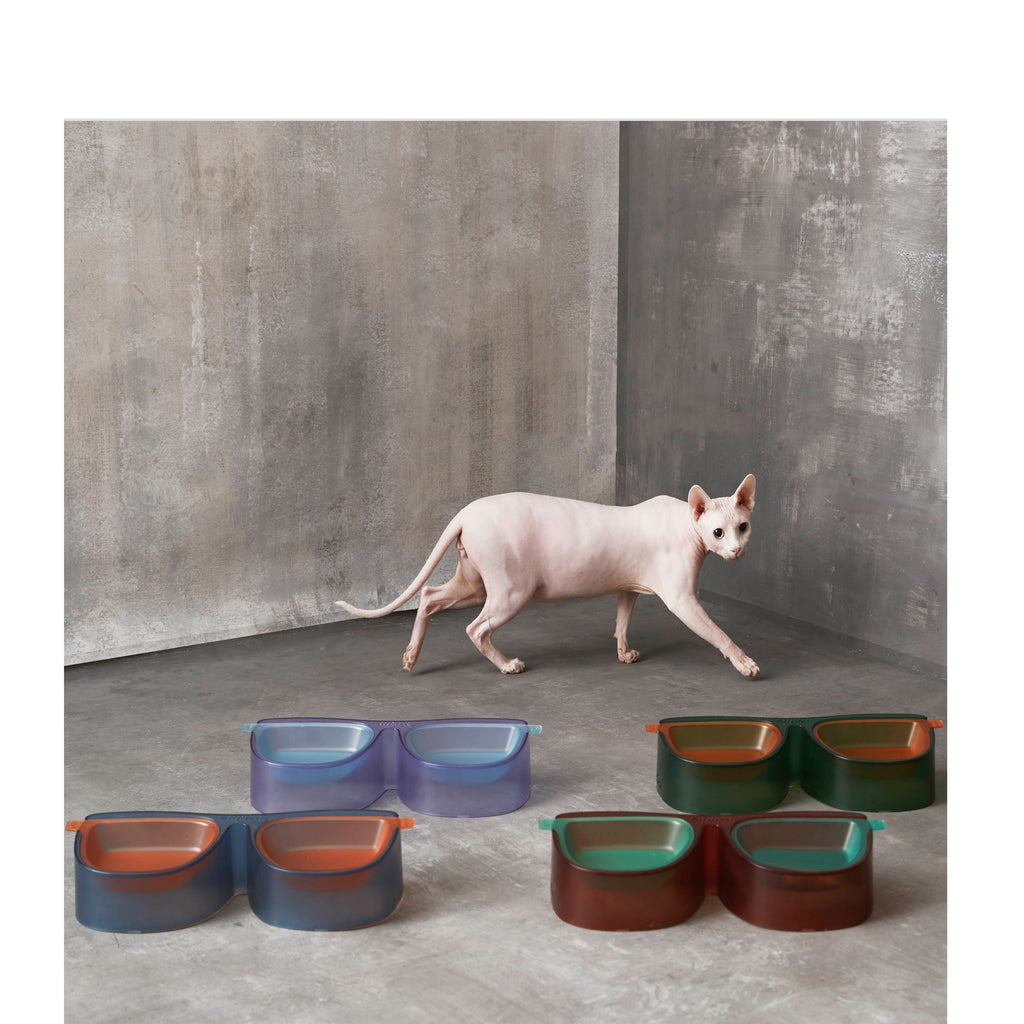 Maogoublue Fashionable Cat Bowl Set - Anti-Spill Large Capacity