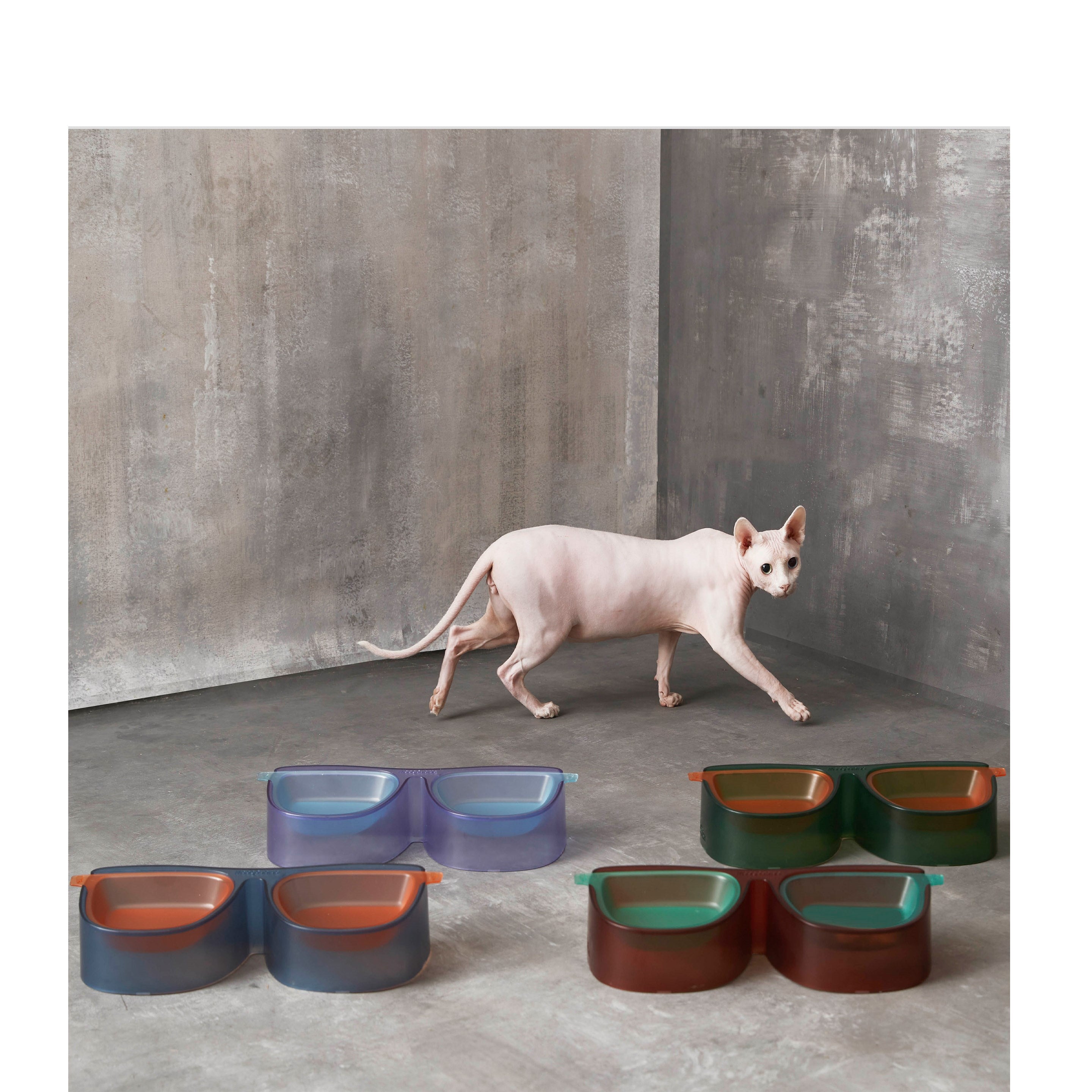Maogoublue Fashionable Cat Bowl Set - Anti-Spill Large Capacity