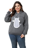 LINYUCHEN Cat Pouch Hoodie Pet Carrier, Sweatshirt Large Pocket, Dark Grey