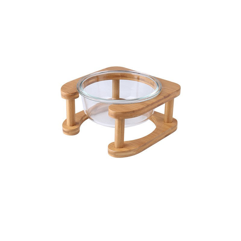 Glass Cat Bowl with Neck Support (Double)