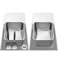2 PCS Stainless Steel Cat Litter Box Extra Large Metal Litter Box with Plastic Shields Kitty Basic Litter Pan 23.6*15.8 with Metal Litter Scoopers Litter Mat