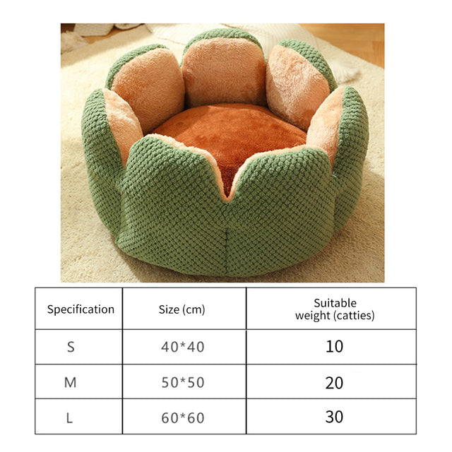 Flower-Shaped Soft&Cozy Cat Bed