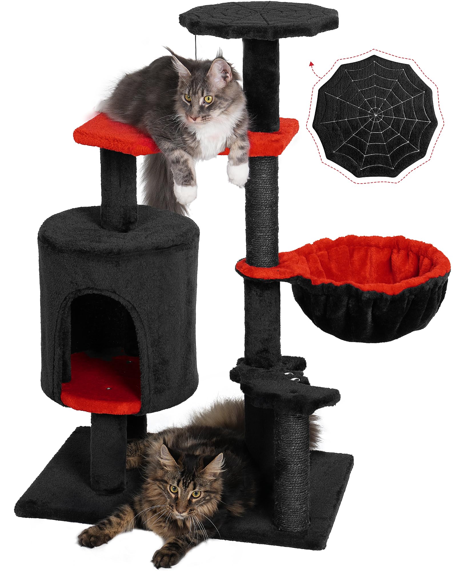 Aechonow Gothic Cat Tree with Coffin Bed 41.2