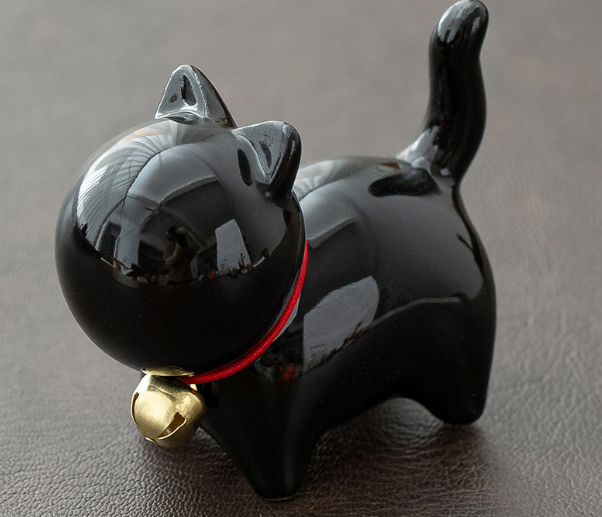 Cute Cat Ceramic Figurine for Mini Tea Garden Decor
