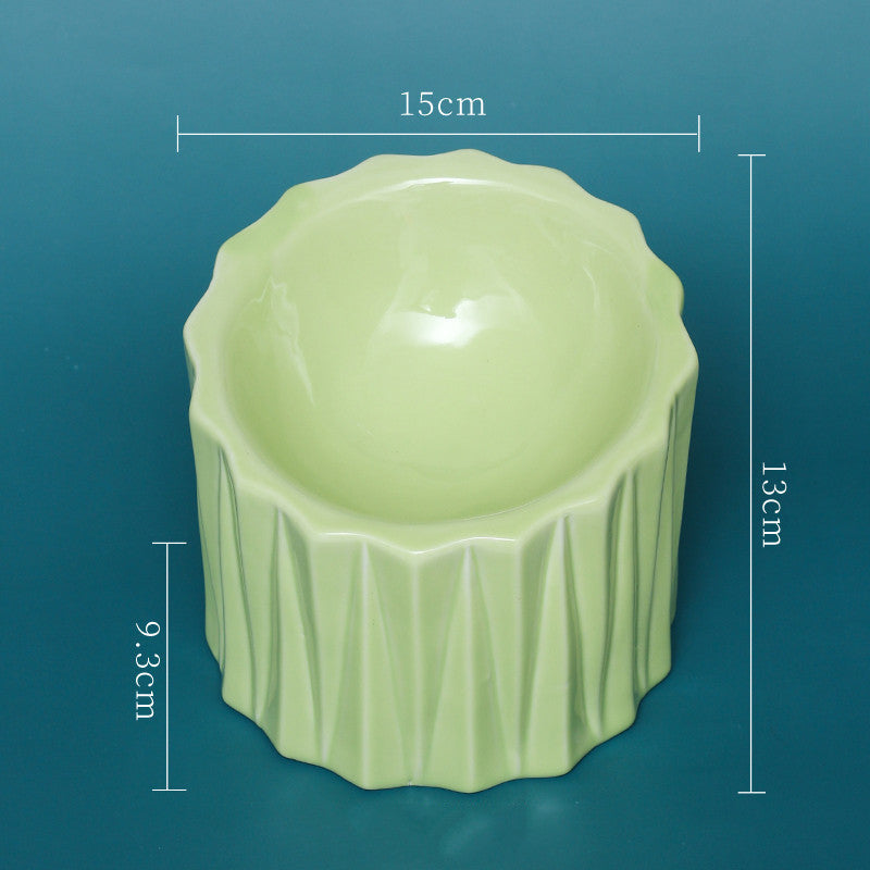 Ceramic Cat Bowl with Elevated Design for Comfort
