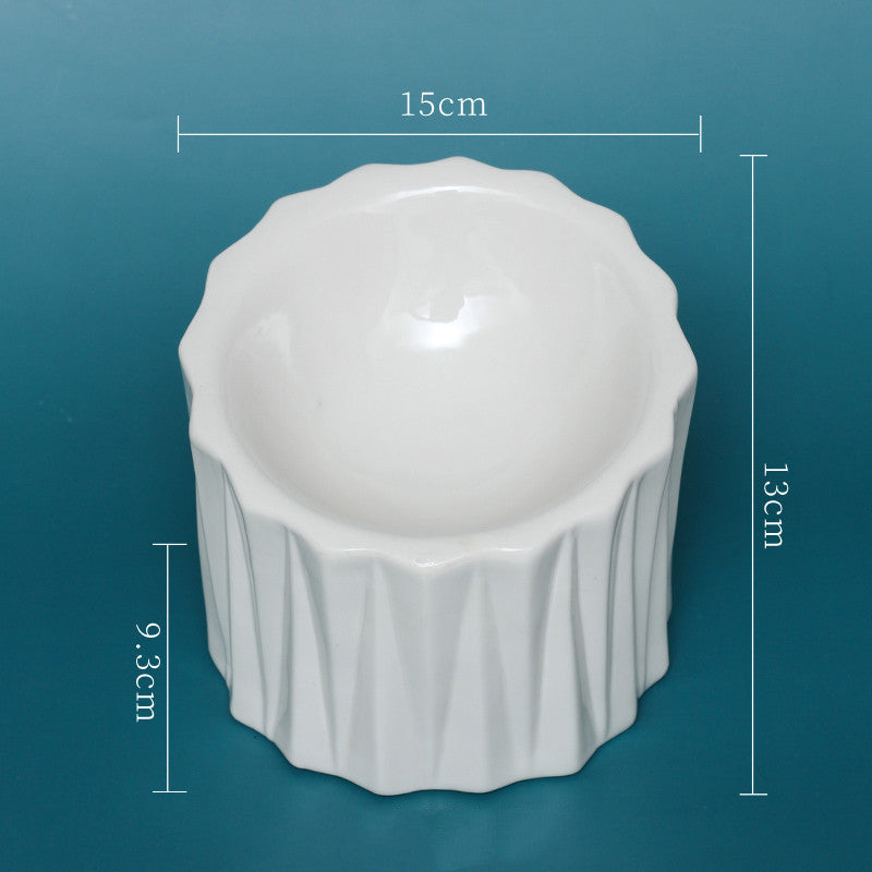 Ceramic Cat Bowl with Elevated Design for Comfort