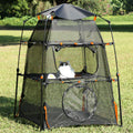 Wilwolfer Cat Tower Tent Indoor and Outdoor 2 Doors and 3 Tiers Breathable Mash Cat Tent with Adjustable Harness Leash