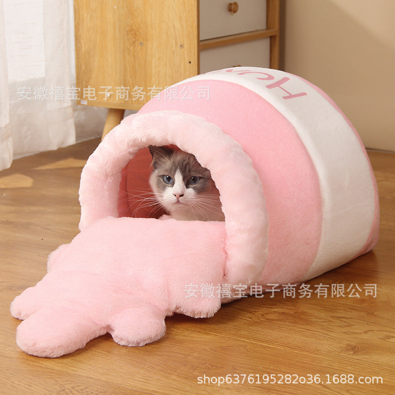Honey Jar Cat Bed - Winnie the Pooh Style Pet House