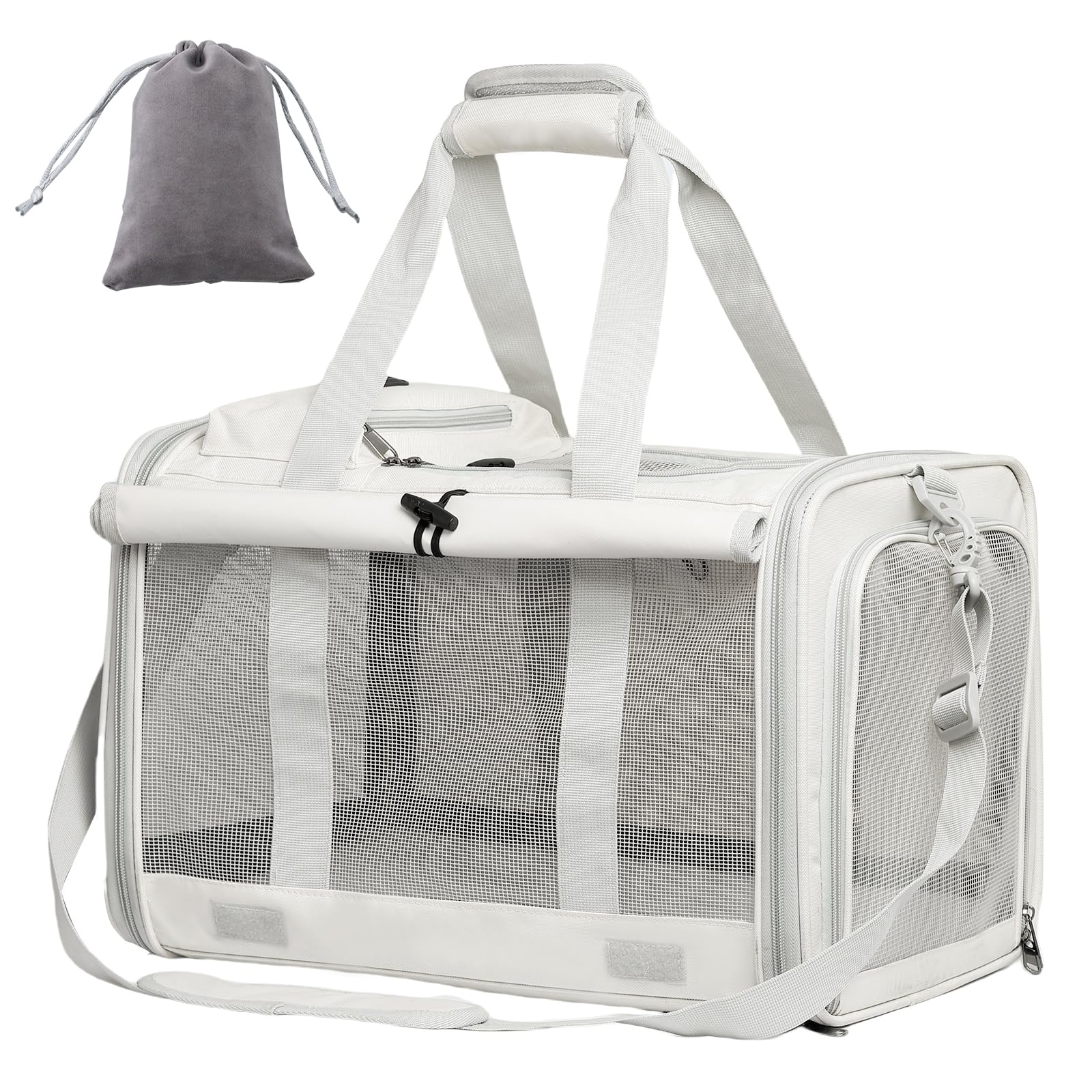 Cat Carrier Soft-Sided Large Up to 16 Lbs Airline-Approved Collapsible and Ventilated