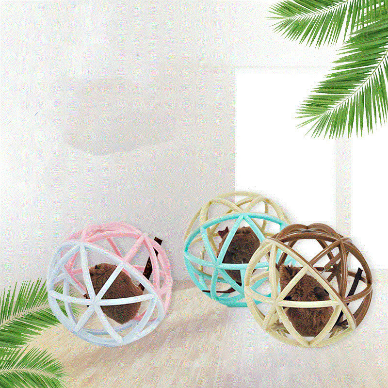 Pet Vocalizing Cat Toy Ball with Cage